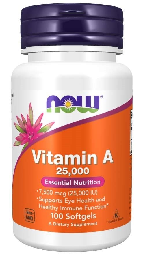 Now Foods vitaminas A 25000 TV 100 kapsulių