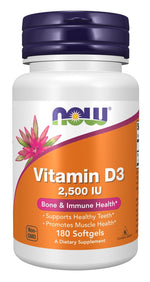 Now Foods vitaminas D3 2500 TV 180 kapsulių