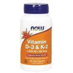 Now Foods Vitaminas D3 1000 TV + K2 MK4 45 mcg 120 kapsulių