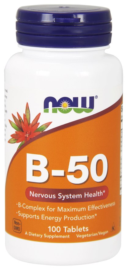 Now Foods Vitamin B-50 - Vitamino B kompleksas 100 tablečių