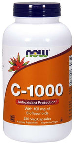 NOW FOODS C-1000 vitaminas C + citrusinių vaisių bioflavonoidai 250 kapsulių