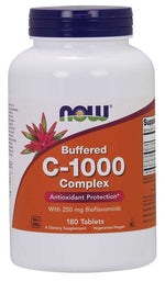 NOW FOODS C-1000 buferinis vitaminas C + citrusinių vaisių bioflavonoidai 180 tablečių
