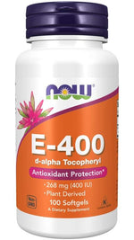 Now Foods vitaminas E 400 100 kapsulių