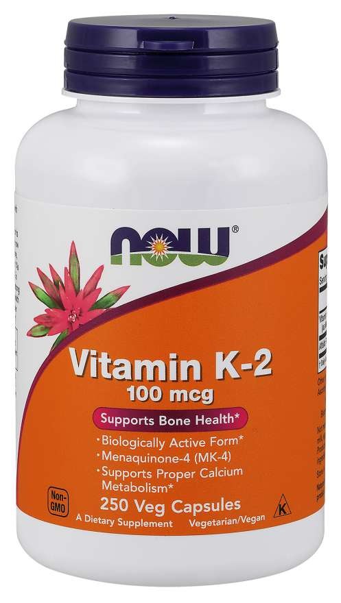 Now Foods vitaminas K2 MK4 100 mcg 250 kaps.