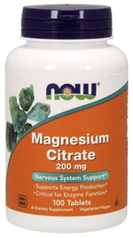 NOW FOODS magnio citratas 200 mg 100 tablečių