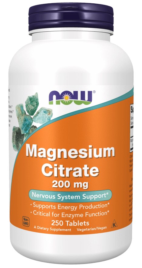 NOW FOODS magnio citratas 200 mg 250 tablečių