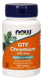 NOW FOODS GTF Chromium - Chrom GTF 200 mcg 100 tablečių
