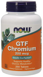 NOW FOODS GTF Chromium - Chrom GTF 200 mcg 250 tablečių