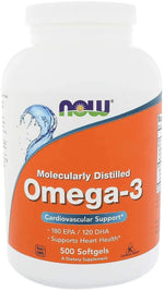 Now Foods“ molekuliniu būdu distiliuotas omega-3 500 kapsulių