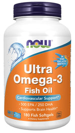 Now Foods Ultra Omega-3 žuvų taukai 180 kapsulių