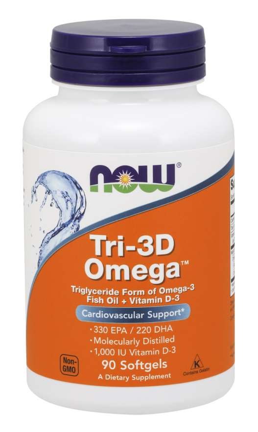 Now Foods Tri-3D Omega-3 90 kapsulių