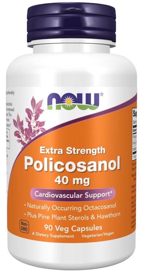 Now Foods Polikosanol Extra Strength 40 mg 90 kapsulių