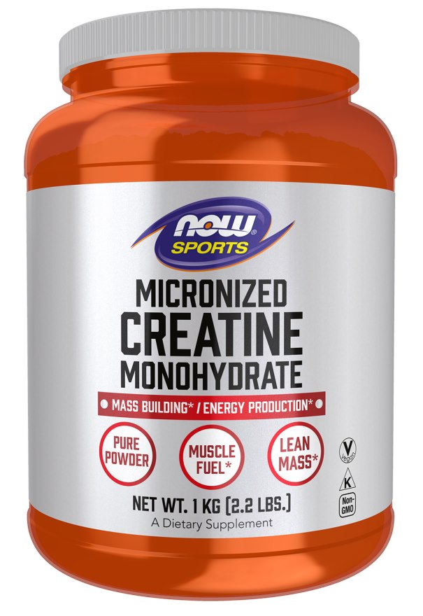 Now Foods kreatino monohidratas, mikronizuotas - mikronizuoti kreatino monohidrato milteliai 1 kg