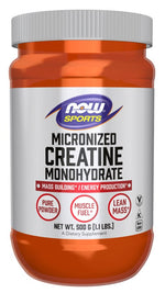 Now Foods kreatino monohidratas, mikronizuotas - mikronizuoti kreatino monohidrato milteliai 500 g