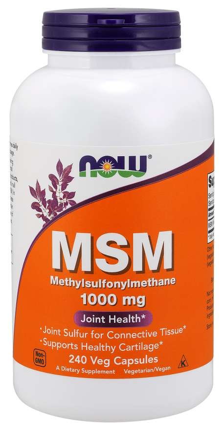 Now Foods sieros MSM - metilsulfonilmetanas 1000 mg 240 kaps.