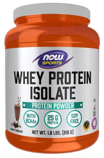 Now Foods išrūgų baltymų izoliatas sportui – šokolado skonio 816 g