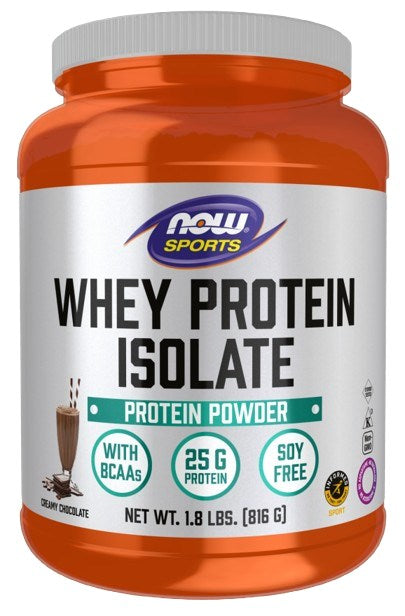 Now Foods išrūgų baltymų izoliatas sportui – šokolado skonio 816 g