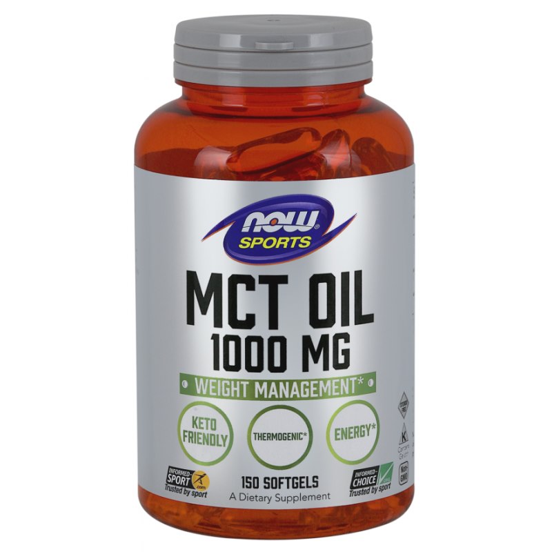 NOW FOODS MCT aliejus – MCT aliejus 1000 mg 150 kaps.