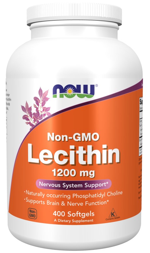 NOW FOODS sojų lecitinas 1200 mg be GMO 400 kaps.