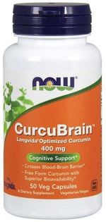 NOW FOODS CurcuBrain 400 mg 50 kapsulių