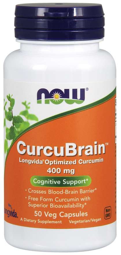 NOW FOODS CurcuBrain 400 mg 50 kapsulių