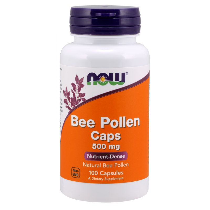 NOW FOODS bičių žiedadulkės 500 mg 100 kapsulių