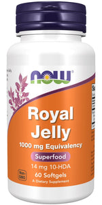 Now Foods bičių pienelis 1000 mg 60 kapsulių