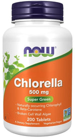 NOW FOODS Chlorella 500 mg 200 tablečių