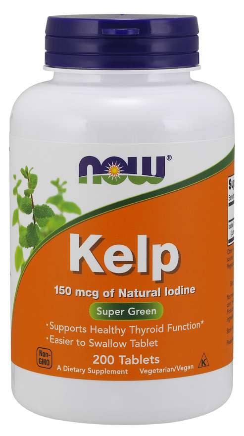 NOW FOODS Kelp natūralus jodas - Pūslėtojo guveinio 200 tablečių