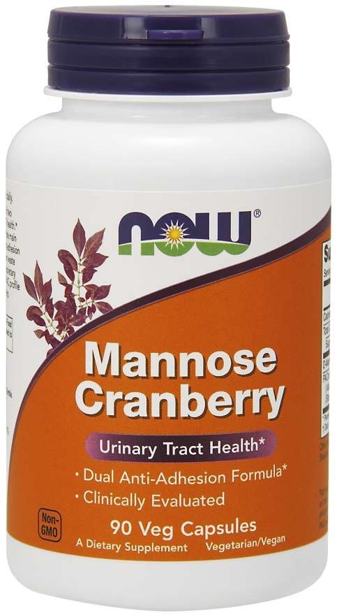 NOW FOODS Mannose Cranberry - D-manozė su spanguolėmis 90 kaps.