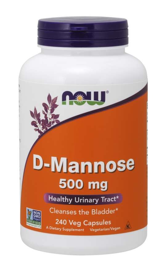 NOW FOODS D-manozė 500 mg 240 kapsulių