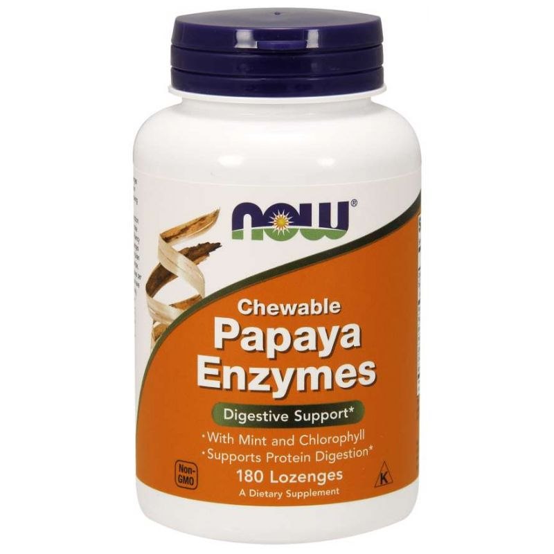 NOW FOODS Enzyme Papaina 2000 USP - Papajos fermentai 180 tablečių