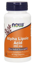 NOW FOODS alfa lipoinė rūgštis 250 mg 60 kapsulių