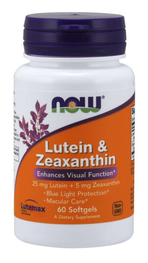 NOW FOODS Liuteinas 25 mg ir zeaksantinas 5 mg 60 kapsulių