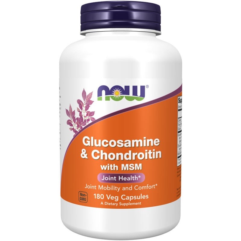 NOW FOODS gliukozaminas ir chondroitinas su MSM 180 kapsulių