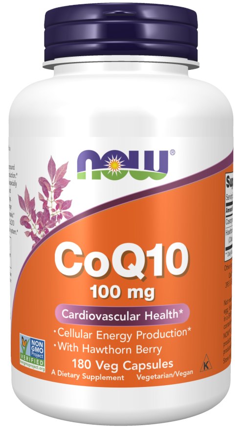 NOW FOODS CoQ10 100 mg su gudobele 180 kapsulių