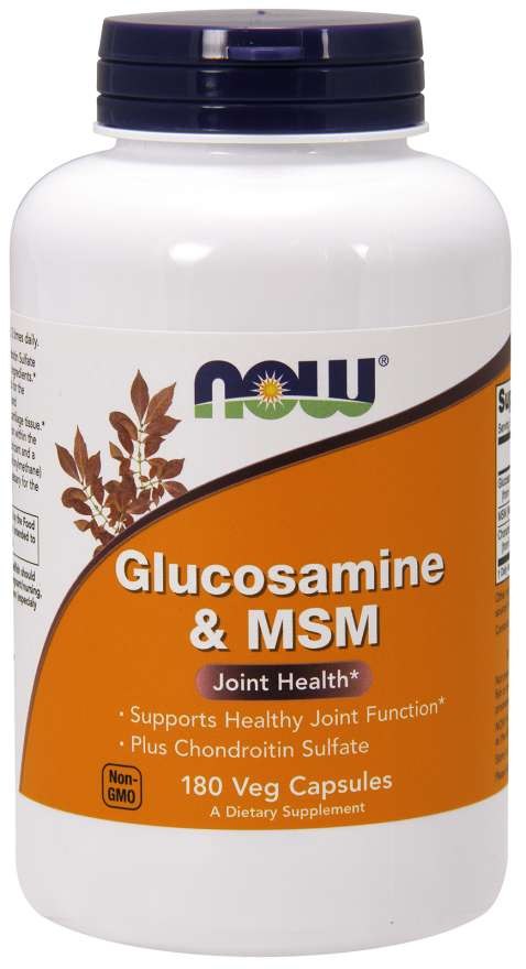 NOW FOODS gliukozaminas su MSM 180 kaps.