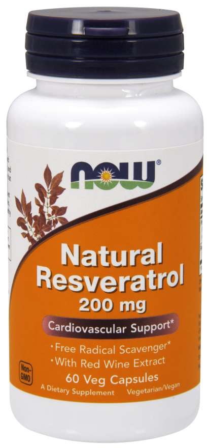 Now Foods natūralus resveratrolis 200 mg 60 kapsulių