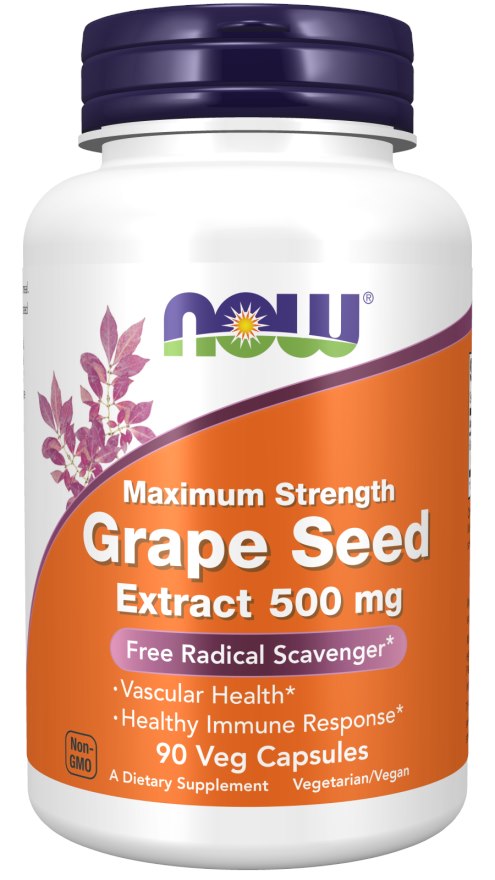 Now Foods vynuogių sėklų ekstraktas, maksimalios koncentracijos, 500 mg – vynuogių sėklų ekstraktas 500 mg 90 kapsulių