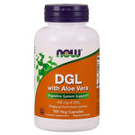 NOW FOODS DGL su alaviju – saldymedžio šaknis 400 mg + alavijas 100 kaps.