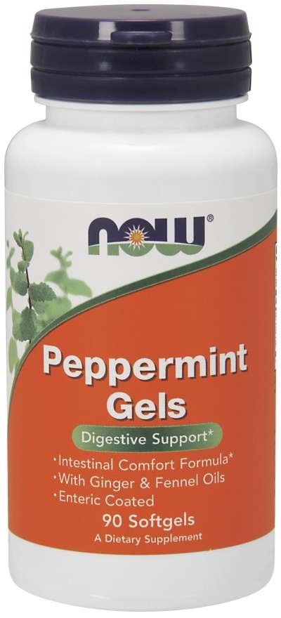 Now Foods pipirmėčių geliai su pipirmėčių aliejumi 90 kapsulių