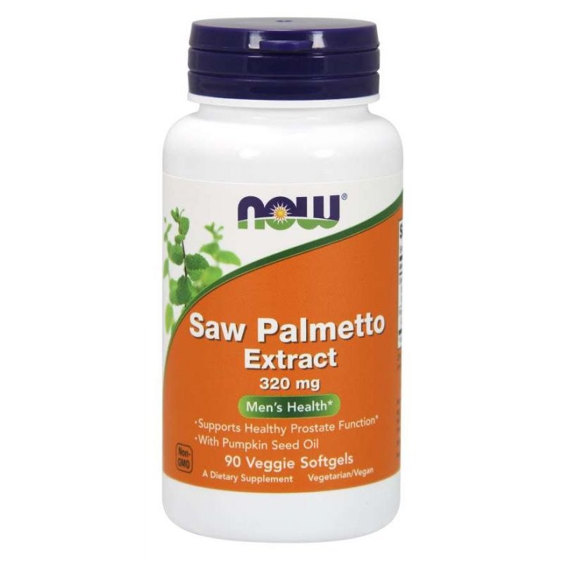 Now Foods Sabalpalmių ekstraktas – Sabalpalmių + moliūgų sėklų aliejus 320 mg standartizuoto ekstrakto 90 kapsulių