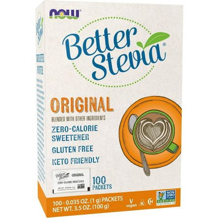 NOW FOODS Better Stevia Original - Stevia - Natūralus saldiklis 100 pakelių