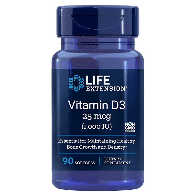 Life Extension Vitaminas D3 1000 TV 90 kapsulių