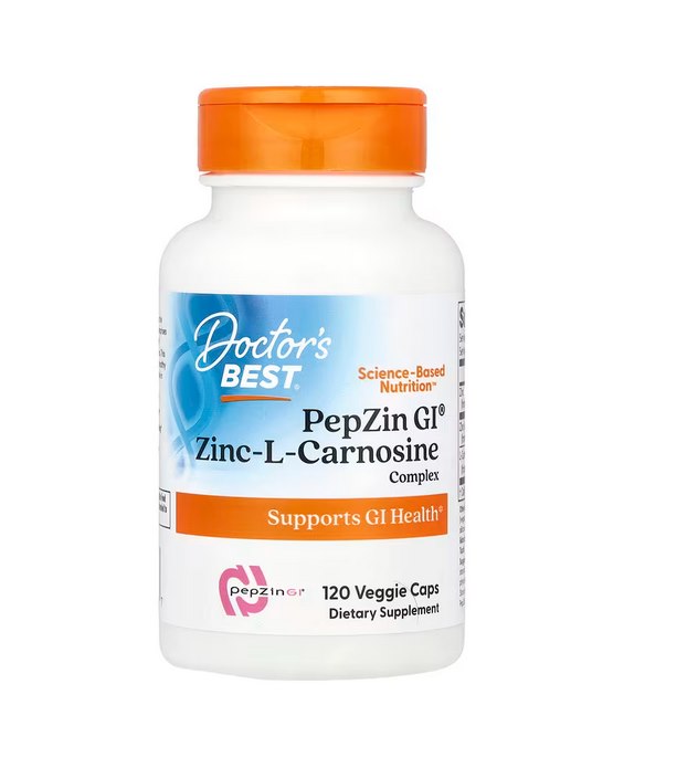 DOCTOR'S BEST PepZin Gl – cinkas + L-karnozinas 120 kapsulių