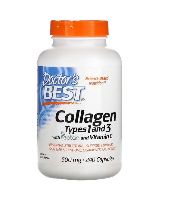 DOCTOR'S BEST I ir III tipų kolagenas 240 kapsulių