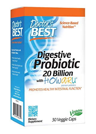 DOCTOR'S BEST probiotinis virškinimo probiotikas su Howaru 30 kaps.