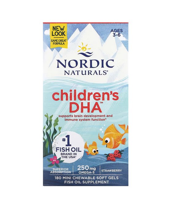 NORDIC NATURALS vaikams skirtas DHA 250 mg 180 kapsulių