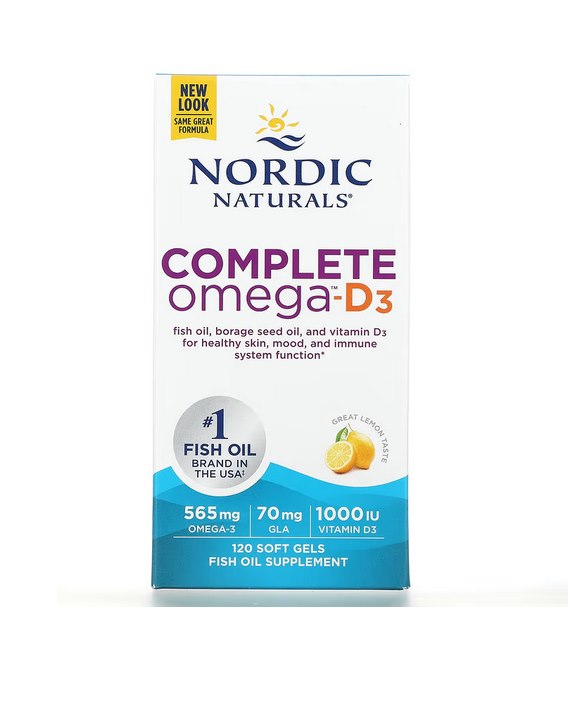 NORDIC NATURALS Complete Omega-D3 120 kapsulių