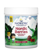 NORDIC NATURALS Nordic Berries vyšnių ir uogų skonio drebučiai 120 tablečių